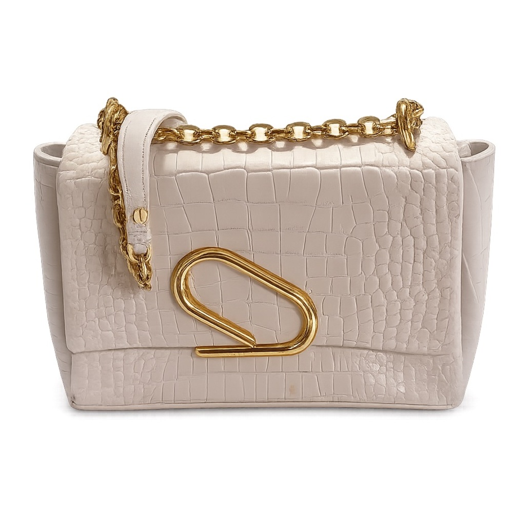 3.1 Phillip Lim Alix Soft Chain bag in white croc-embossed leather